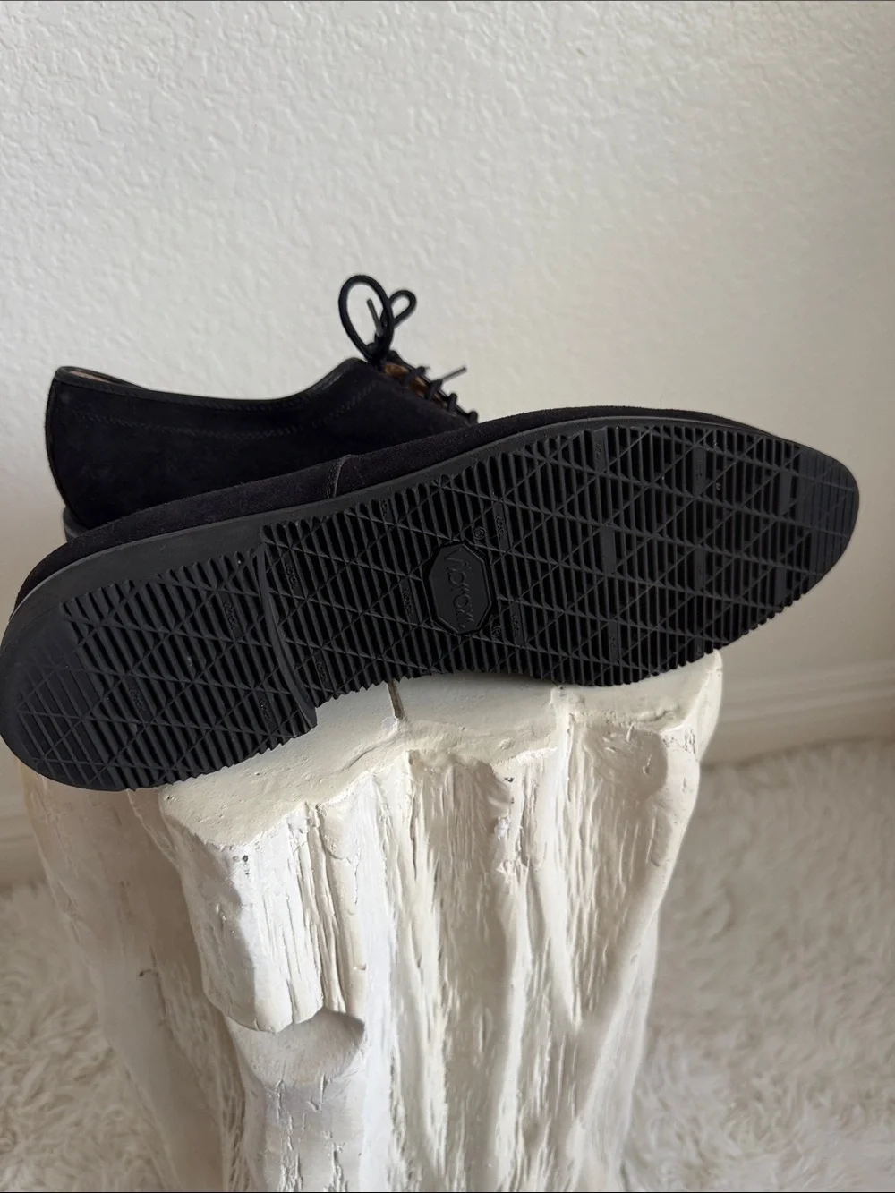 Salvatore Ferragamo Men’s Black Suede Derby Lace-Up Shoes - Picture 6 of 7